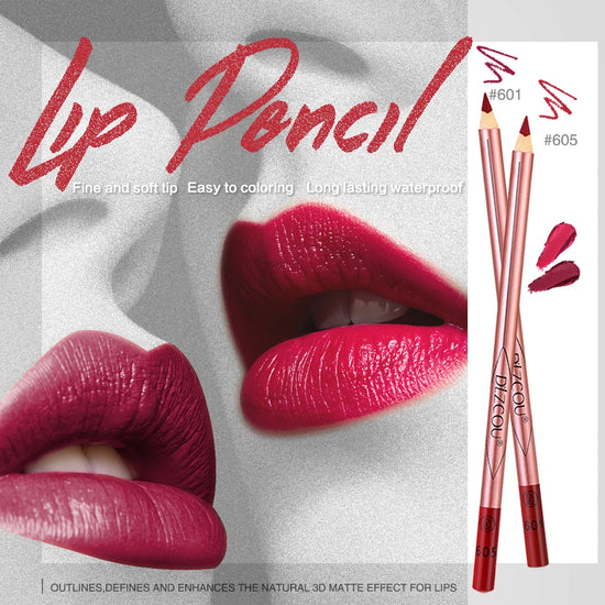 Tattoo Accessories Lipstick Matte Lip Liner Pencil Natural Red Color Lip Liner Pencil  With Pencil Sharpener