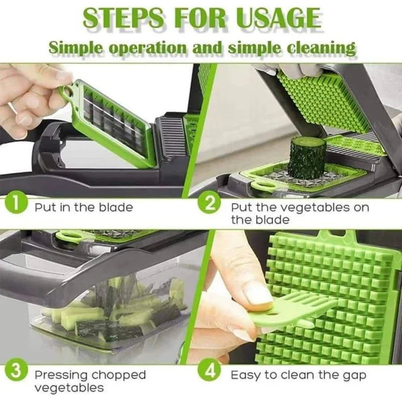 Multifunctional Vegetable Chopper Handle Food Grate Food Chopper Vegetable Slicer Dicer Cut 14/16 in 1 Kitchen Items Cocina