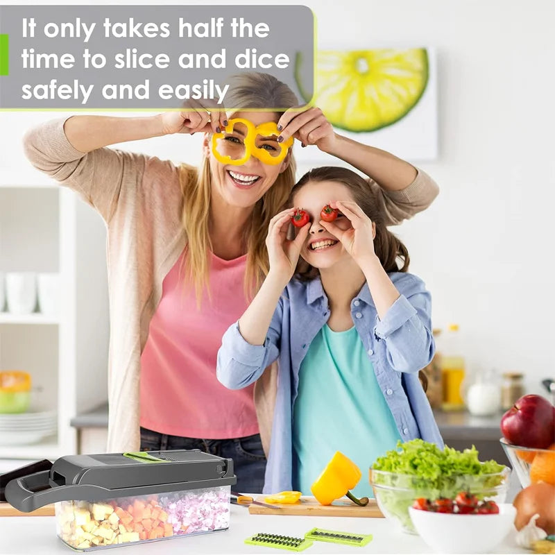 Multifunctional Vegetable Chopper Handle Food Grate Food Chopper Vegetable Slicer Dicer Cut 14/16 in 1 Kitchen Items Cocina