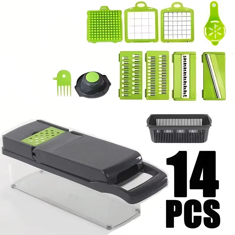 Multifunctional Vegetable Chopper Handle Food Grate Food Chopper Vegetable Slicer Dicer Cut 14/16 in 1 Kitchen Items Cocina