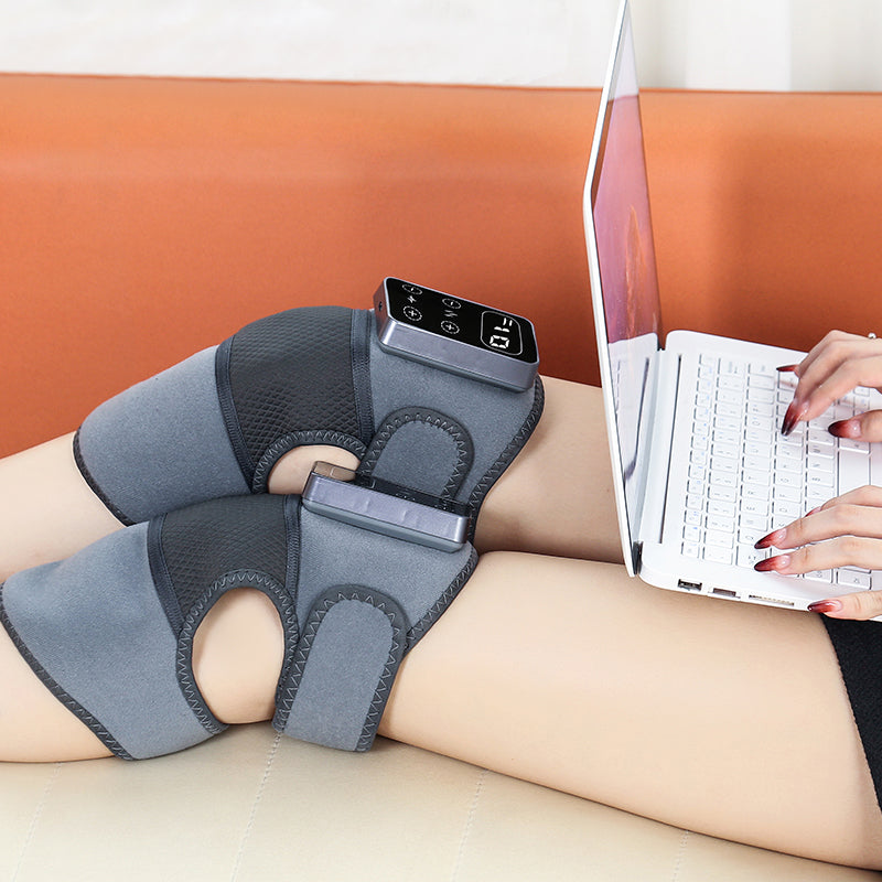 Masseur de Genou Sans Fil – Chaleur Infrarouge & Lumière Rouge | Batterie 3000 mAh